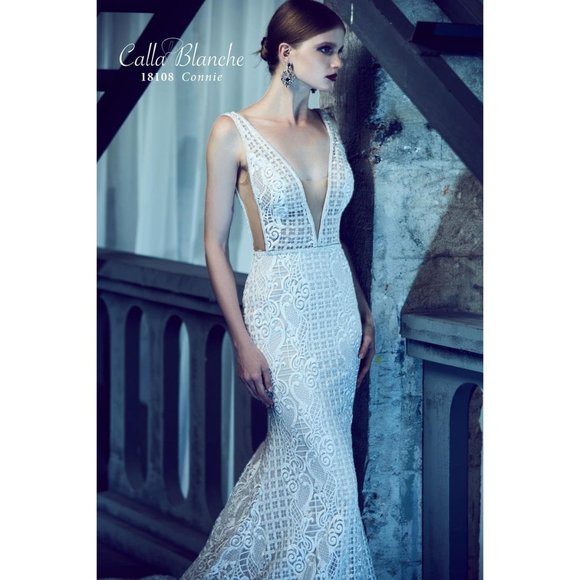 Calla Blanche Connie 18108 Wedding Gown Size 8 - Picture 3 of 11